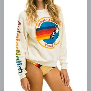 AVIATOR NATION SWEATSHIRT - VINTAGE WHITE